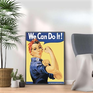 We Can Do It! WWII Poster Print: Retro War Propaganda Art
