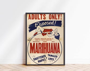 Retro Anti-Drug Propaganda Poster: Adults Only Vintage Art Print