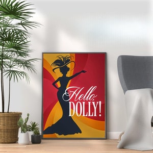 Póster del musical &quot;Hello Dolly&quot;: Arte mural para teatro de Broadway