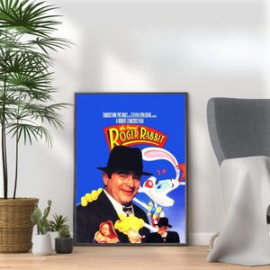 Who Framed Roger Rabbit - Vintage 80s Movie Print - Retro Film Wall Art for Nostalgic Movie Lovers & Pop Culture Fans A3 A4 A5 Home Décor