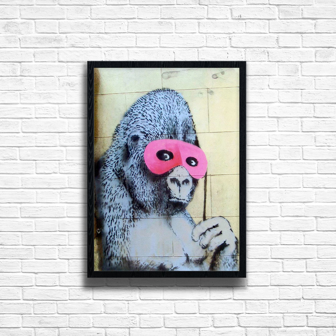 banksy 最初期作品「gorilla」プリントキャンバス Bansky Gorilla Mask – Blue Surf Art
