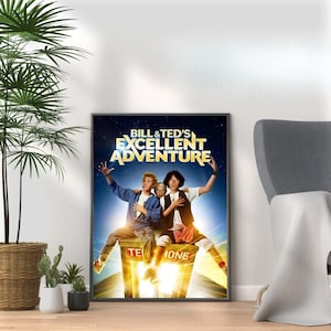 Bill and Ted's Excellent Adventure - Vintage 80s Movie Print Retro Film Wall Art Collection 4 Movie Lovers & Pop Culture A3 A4 A5 Home Décor