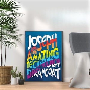 Joseph and Amazing Dreamcoat Musical Poster Print Vibrant Wall Fans Art Home Wall Decor Broadway West End Musical Theatre Wall Art Display