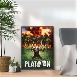 Platoon - Vintage 80s Movie Print - Retro Film Wall Art Collection for Nostalgic Movie Lovers & Pop Culture Fans A3 A4 A5 Home Décor