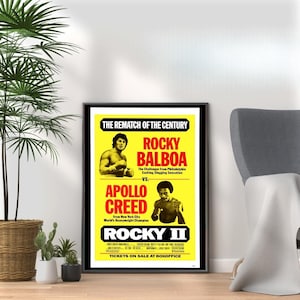 Rocky 2 Movie Poster: Vintage Film Print, Retro Wall Art
