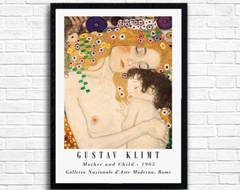 Gustav Klimt - Mother and Child Print: Fine Art Reproduction