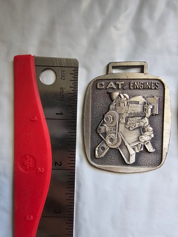 Vintage Pocket Watch Fob - Cat Engines - Witt Arm… - image 3
