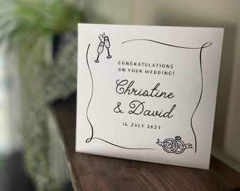 Wedding Congratulations Card: Personalised, Square, Folding