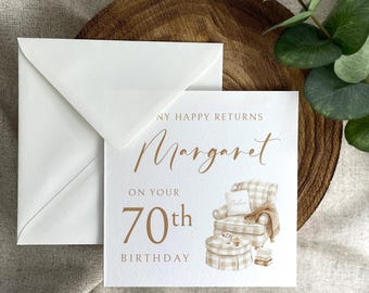 Birthday Card: Boho Style, Grandmother, Aunt, Mother, Daughter, Female Friend Birthday - Personalised