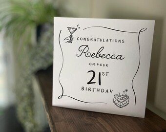 Birthday Congratulations Card: Personalised, Square, Folding
