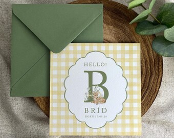 Baby Card: Welcome To The World New Baby - Personalised