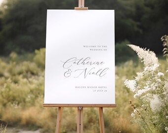 Wedding Welcome Sign, Personalised, Elegant, Modern & Minimal Typography, A1/A2 Foamex