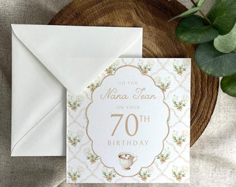 Birthday Card: Boho Style, Grandmother, Aunt, Mother, Daughter, Female Friend Birthday - Personalised