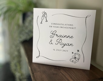 Engagement  Congratulations Card: Personalised, Square, Folding
