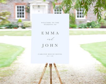 Wedding Welcome Sign, Personalised, Minimal, Elegant, A1/A2, Foamex