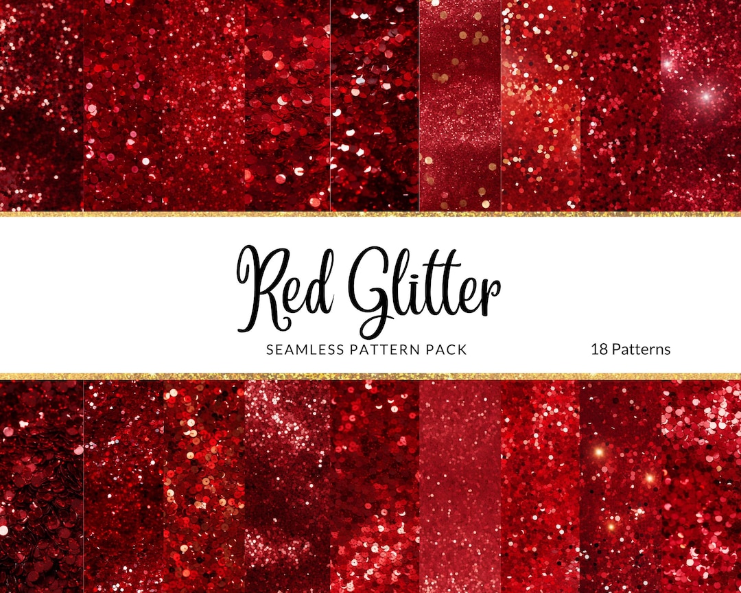 20 Red Glitter Digital Papers: Seamless Repeatable Patterns (digital ...