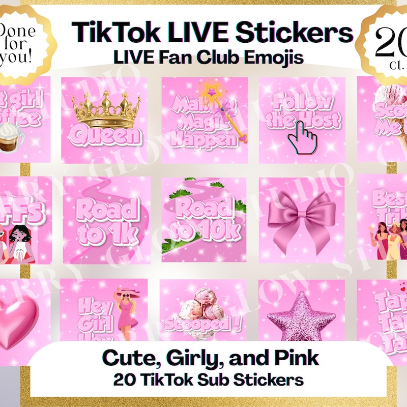 Tiktom Stickers Tiktok Live Stickers - Etsy