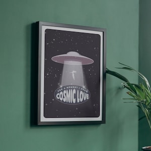 Impresión de arte de amor cósmico, cartel ilustrado de Down Bad, arte de pared, decoración del hogar, pinta de arte, imprimible, departamento de poetas torturados inspirado