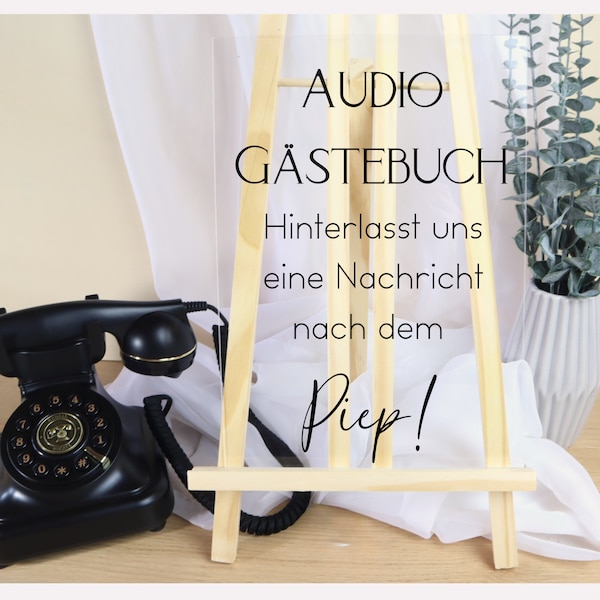 Personalisiertes Acryl-Schild zur Hochzeitsdekoration Audio Gästebuch Alternative zum Gästebuch