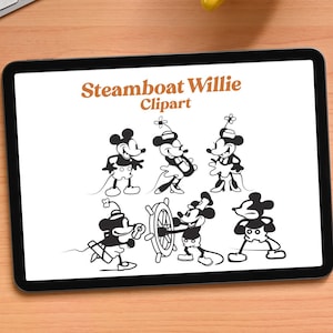 Mickey Mouse Steamboat Willie Png Download, Vintage Mickey Mouse Steamboat Willie Clipart, Mickey Mouse Instant Download, Ai/SVG/JPG/PNG