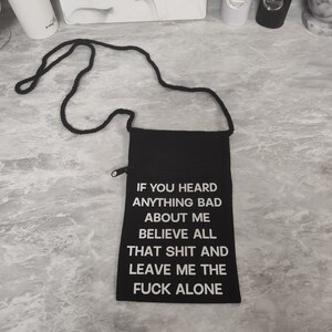 If you heard anything bad about me - Small Aesthetic Zipper Canvas Tote Bag