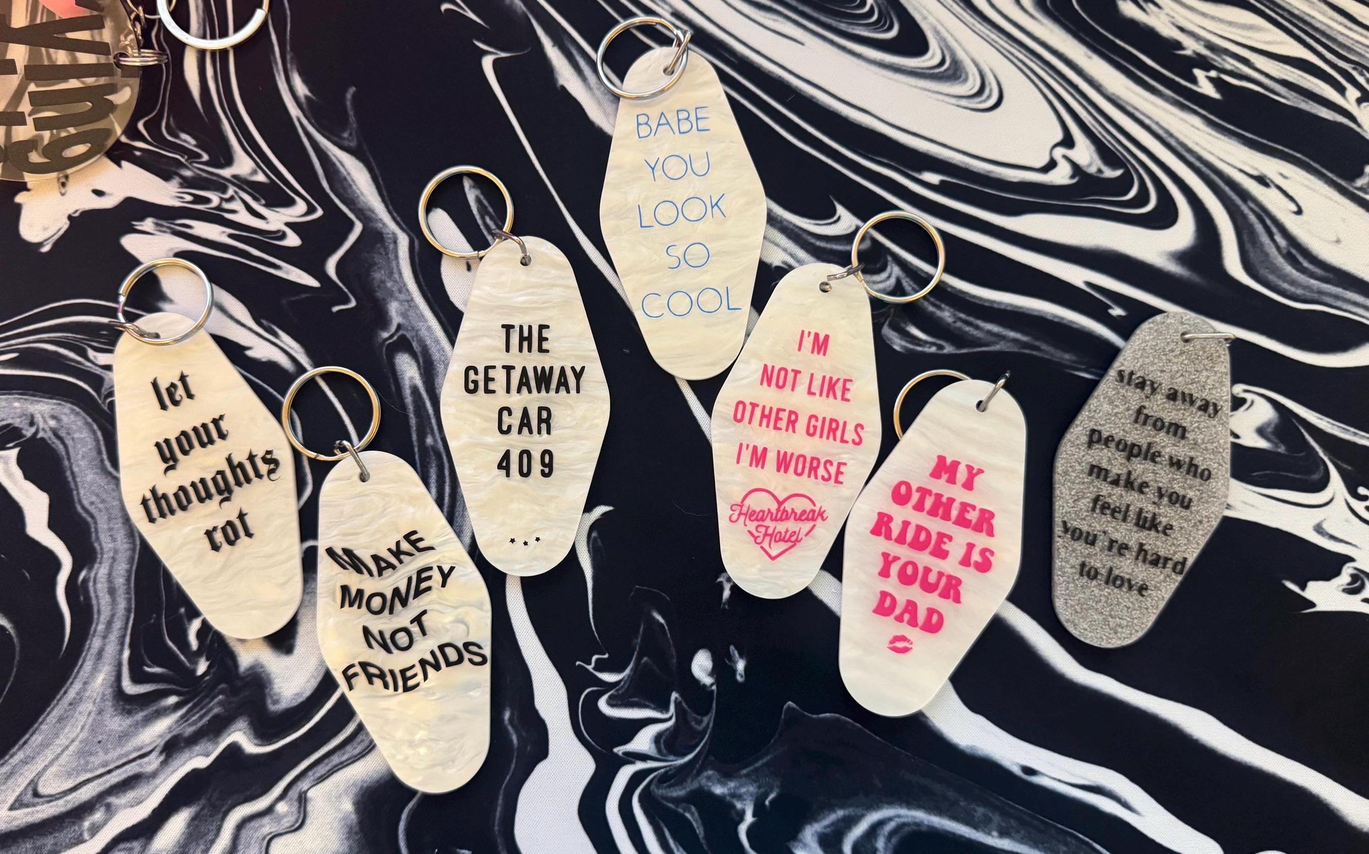 Edgy and Aesthetic Acrylic Keychains | Cryptic Quotes, Dark Humor ...