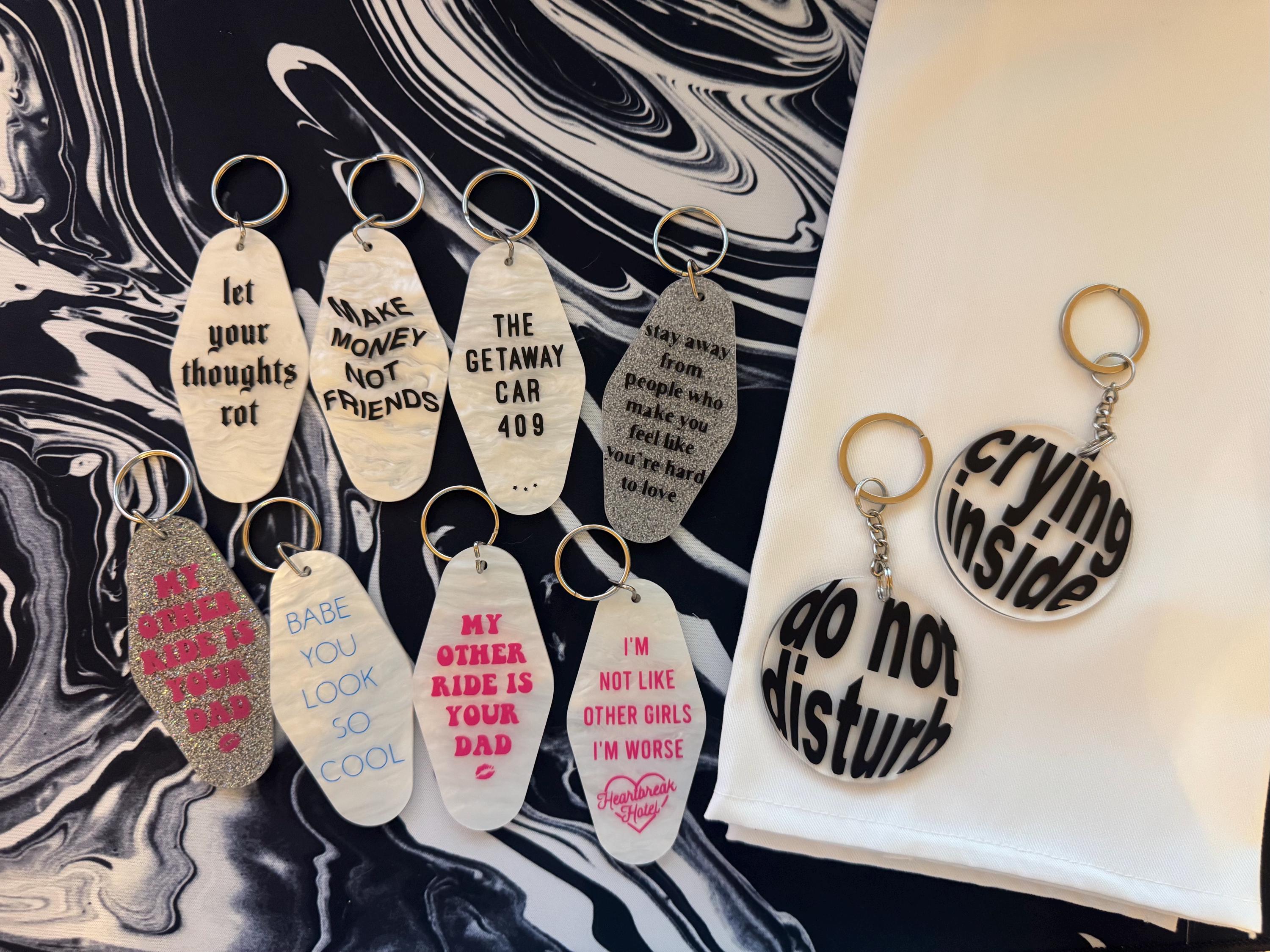 Edgy and Aesthetic Acrylic Keychains | Cryptic Quotes, Dark Humor ...