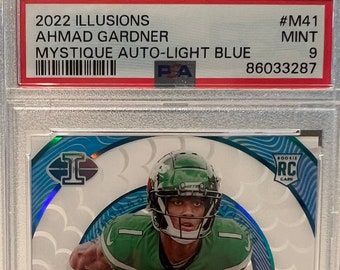 2022 Illusions Ahmad "Sauce" Gardner MYSTIQUE Autograph-Light Blue Rookie Card #M41 MINT 9