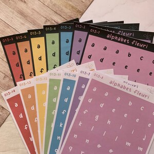Planche de stickers - Alphabet fleuri | bullet journal, scrapbooking, journaling