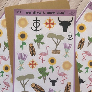 Planche de stickers - On dirait mon Sud | bullet journal, scrapbooking, journaling
