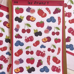 Planche de stickers - Les fruits 1 | bullet journal, scrapbooking, journaling