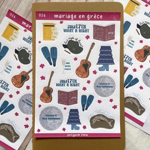 Planche de stickers - Mariage en Grèce | bullet journal, scrapbooking, journaling