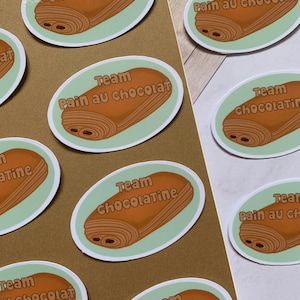 Sticker - Team Pain au chocolat ou Chocolatine | Scrapbooking, carnet, ordinateur