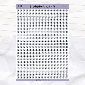 Sticker sheet - Beaded alphabet | bullet journal, scrapbooking, journaling