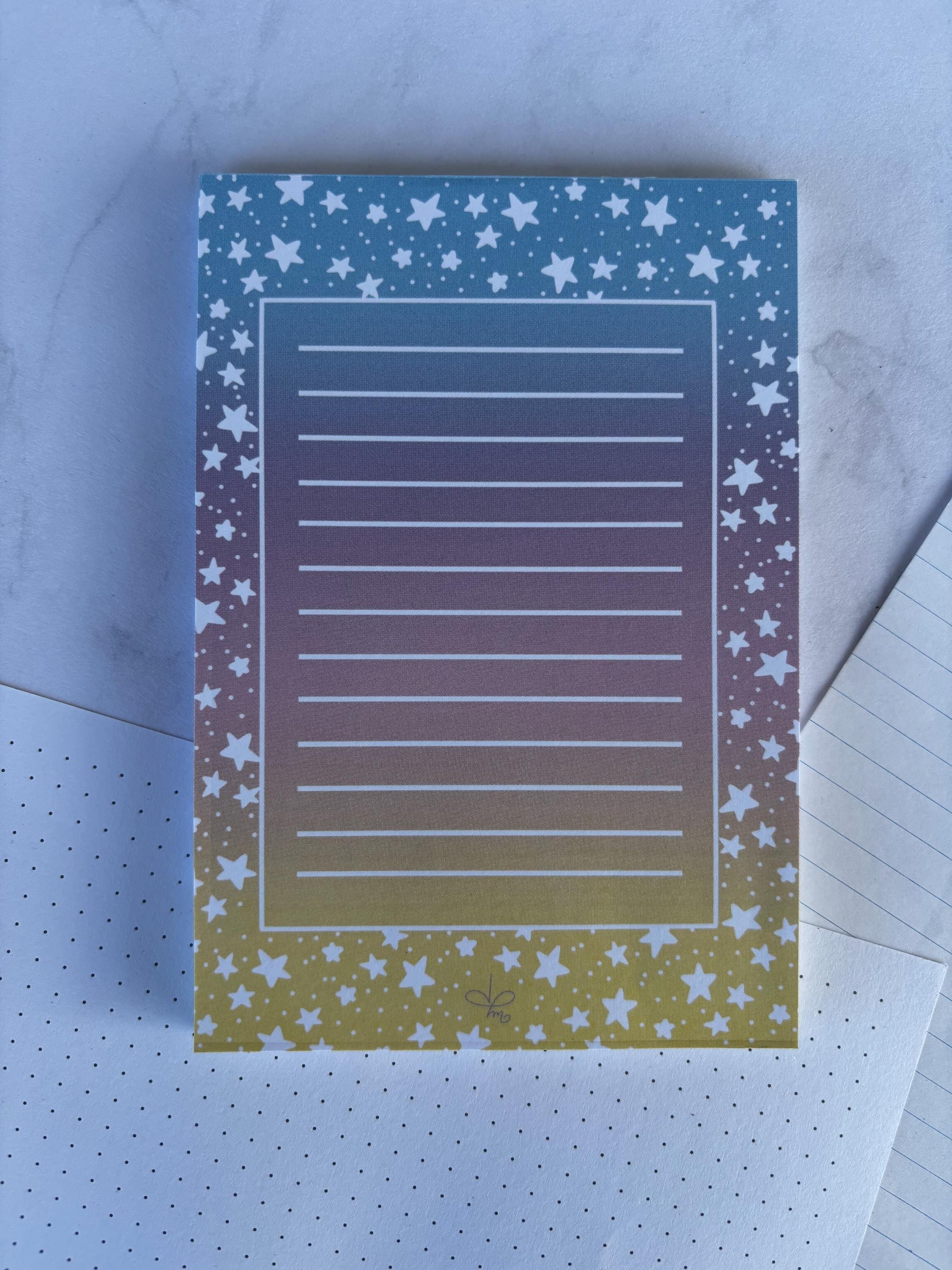 Notepad - Starry Notes - Etsy