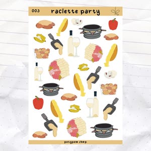 Stickervel - Raclettefeestje | bullet journal, scrapbooking, dagboek
