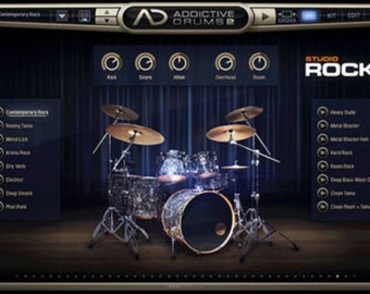 Interface Additive Drums 2 et licence à vie Studio Rock aax native vst au. fichier instantané de livraison. windows mac os