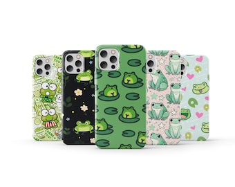 Frog Phone Case Cute Animal Phone Cover for iPhone 16 Pro Max 15 14 13 12 11 X 8 7 6 Plus Samsung S25 Ultra S24 S23 S22 S21 S20 FE
