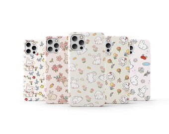 Rabbit Phone Case Animal Cover for iPhone 16 Pro Max iPhone 15 iPhone 13 iPhone 11 Samsung S24 Ultra Samsung A15 5G Samsung S23 S22 S21 S20