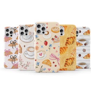 Croissant Phone Case Cute Food Phone Cover for iPhone 16 Pro Max 15 14 13 12 11 X 8 7 6 Plus Samsung S25 Ultra S24 S23 S22 S21 S20 FE A16