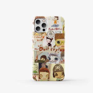 Yoshitomo Nara Phone Case Anime Japanese Collage Phone Cover for iPhone 16 Pro Max 15 14 13 12 11 X 8 7 Plus Samsung S25 Ultra S24 S23 S22 Style #4