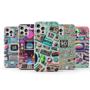 Estética retrô capa de telefone anos 80 90 capa de cassete VHS para iPhone 16 Pro Max 15 14 13 12 11 X 8 7 Plus Samsung S25 Ultra S24 S23 S22 S21 S20