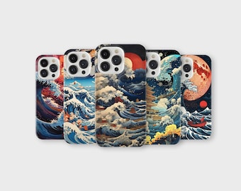 Japanese Wave Phone Case Hokusai Great Wave Art Cover for iPhone 17 Pro Max 16 15 14 13 12 11 Plus Samsung S25 Ultra S24 S23 S22 S21 S20 FE