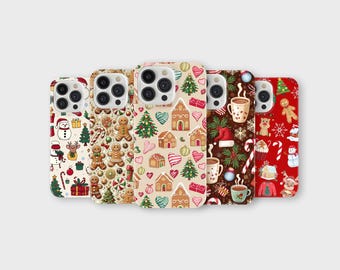 Gingerbread Christmas Phone Case Holiday Cookie Phone Cover for iPhone 17 Pro Max 16 15 14 13 12 11 Plus Samsung S25 Ultra S24 S23 S22 S21