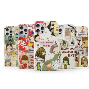 Custodia per telefono Yoshitomo Nara Anime Collage giapponese Cover per telefono per iPhone 16 Pro Max 15 14 13 12 11 X 8 7 Plus Samsung S25 Ultra S24 S23 S22