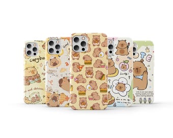 Capybara Phone Case Cute Animal Cover for iPhone 16 Pro Max 15 14 13 12 11 X 8 7 6 Plus Samsung S25 Ultra S24 S23 S22 S21 S20 FE