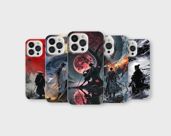 Coque de téléphone samouraï Katana guerrier Ninja japonais housse pour iPhone 17 Pro Max 16 15 14 13 12 11 Plus Samsung S25 Ultra S24 S23 S22 S21 S20 FE