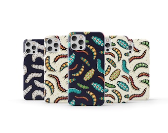 Funda para teléfono con diseño de gusano y oruga, bonita funda para teléfono con diseño de animal para iPhone 16 Pro Max 15 14 13 12 11 X 8 7 6 Plus Samsung S25 Ultra S24 S23 S22 S21 S20