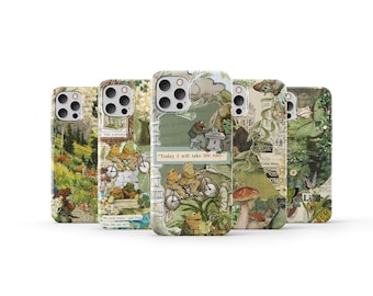 Frog and Toad Phone Case Aesthetic Green Cover for iPhone 16 Pro Max 15 14 13 12 11 Plus Samsung S24 Ultra S23 S22 S21 S20