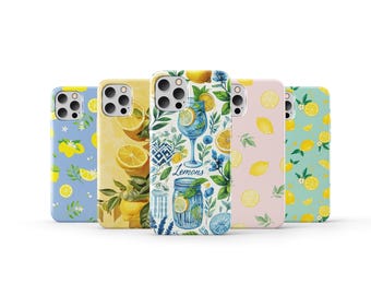 Lemon Phone Case Aesthetic Cute Fruits Phone Cover for iPhone 16 Pro Max 15 14 13 12 11 X 8 7 6 Plus Samsung S25 Ultra S24 S23 S22 S21 S20